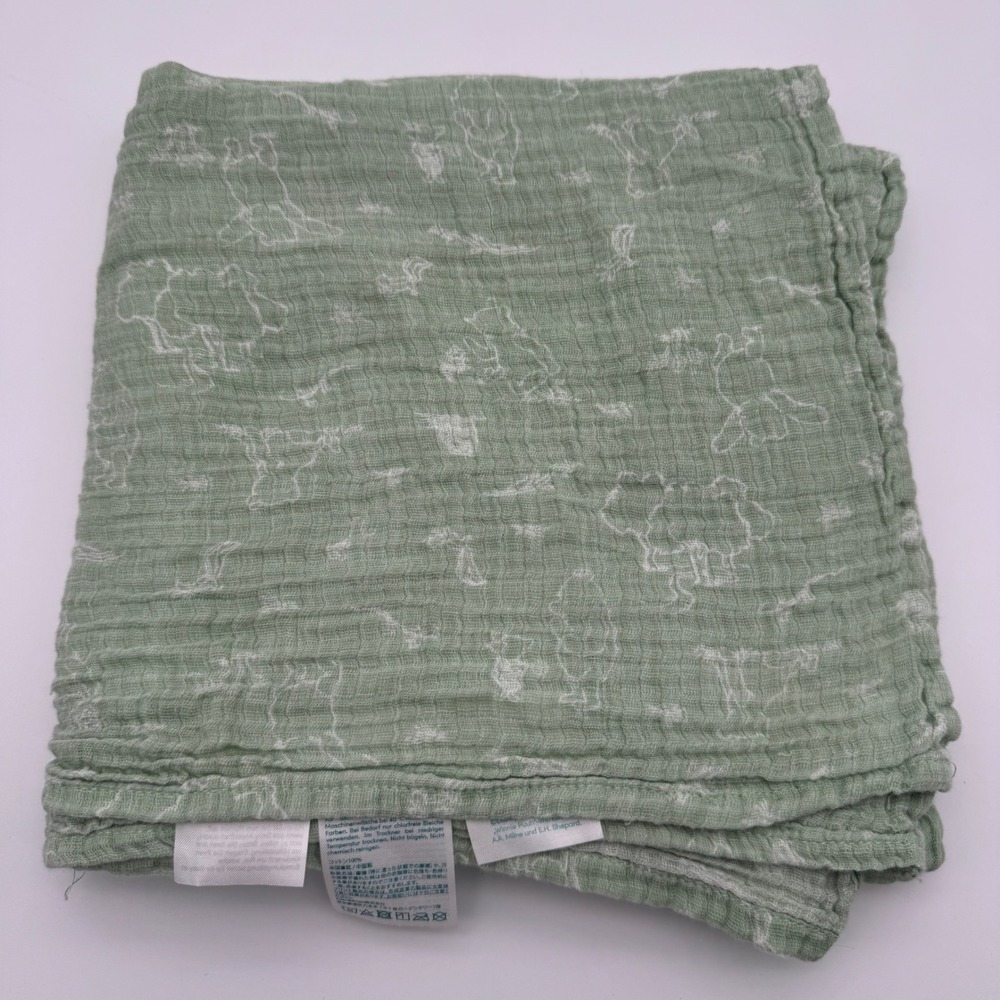 Aden + Anais Disney Baby Winnie the Pooh Muslin Swaddle Blanket Sage Cotton